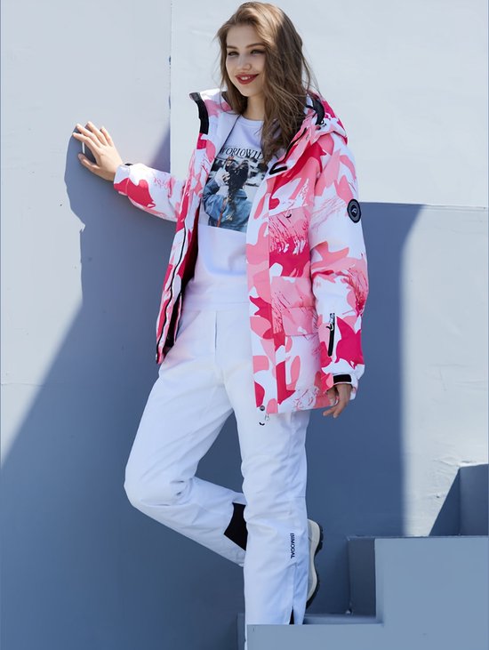 HOTIAN Dames Ski Jas en Broek 2-Delig Set Skipak Dames Waterdicht Winddicht Winter Warme Skisneeuw Skiën Sets Snowboard Set, XL