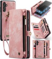 CaseMe - Telefoonhoesje geschikt voor Samsung Galaxy A15 - 2 in 1 Book Case en Back Cover - Roze