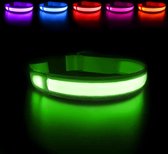 Honden halsband LED - Groen - Maat M - USB oplaadbaar - 10 uur lang - Lichtgevende hondenhalsband - 100% waterdicht - Super helder licht - Voor huisdieren