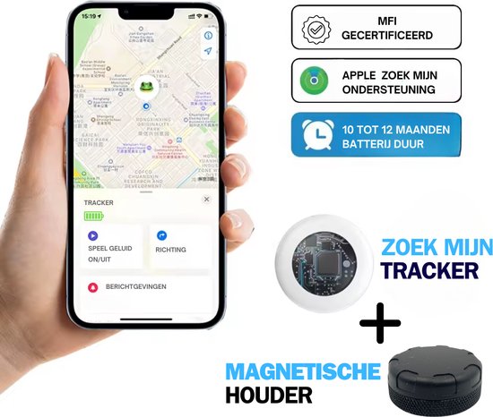 Magnetische Tracker – AirTag – Smart Tag – Keyfinder – Air Tag - Zonder Abonnement – Fiets/Auto/Boot/Aanhanger/E-bike - Alleen voor Apple