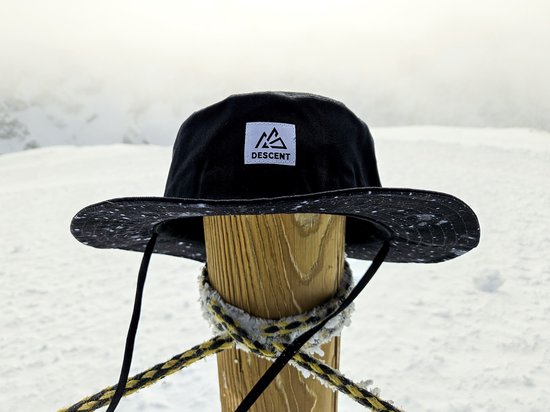 Descent | Bucket Hat | Night snow - Vissershoedje - Hoedje - Heren - Dames - Outdoor - Headwear - Hike - Fishing - Accessoire - Zwart