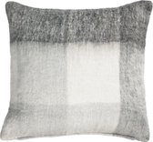 Kave Home - Housse de coussin Catarina carreaux blancs et gris 45 x 45 cm