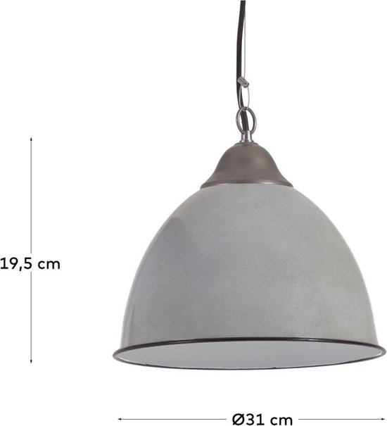 Kave Home - Neus plafondlamp in metaal met grijze afwerking