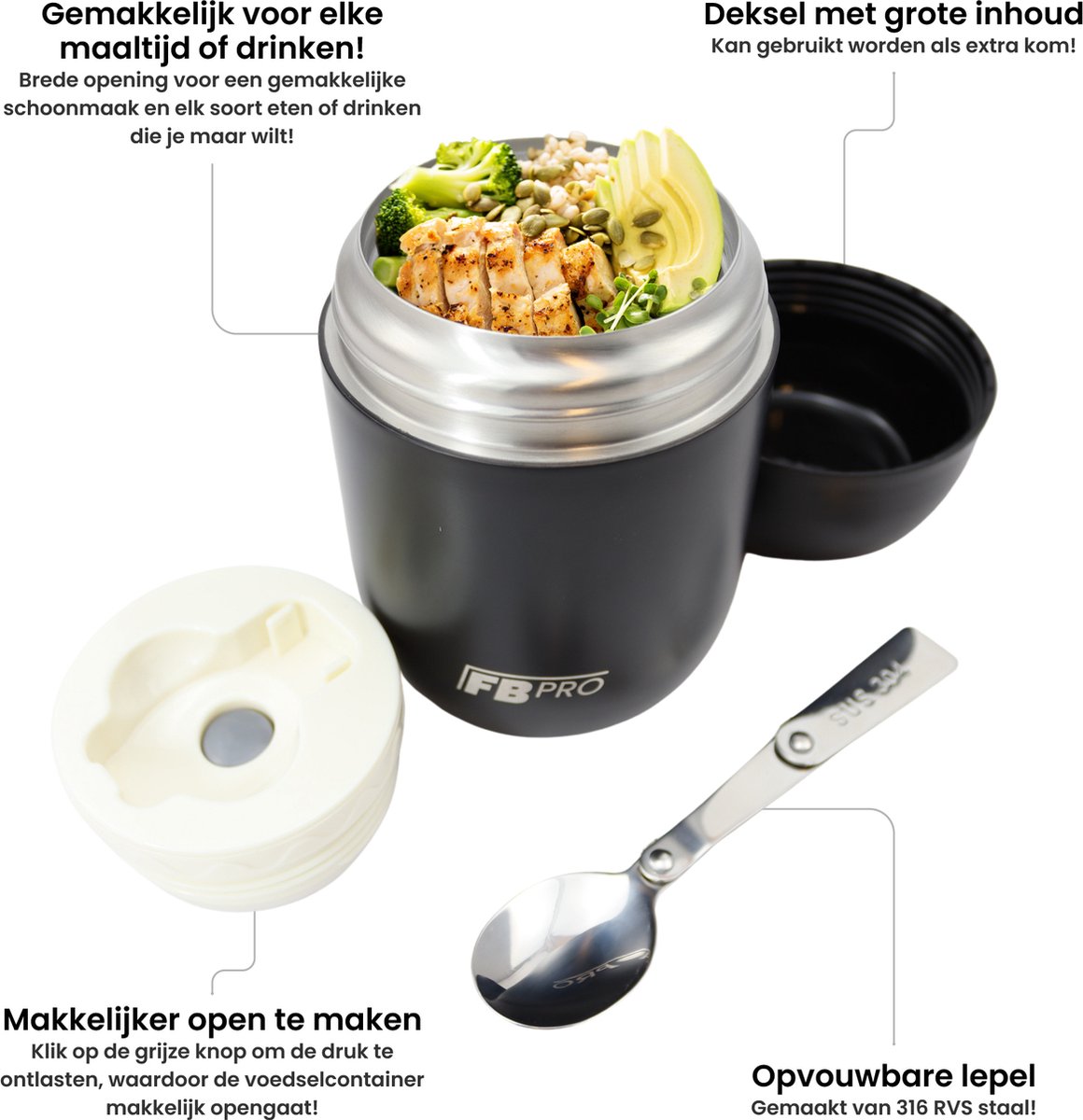 Blockhütte Roestvrijstalen thermocontainer, 1 l, om eten warm te houden Blockhütte Roestvrijstalen thermocontainer, 1 l, om eten warm te houden