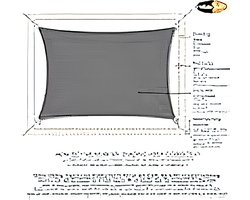 zonnedoek incl bevestigingstouwen HDPE weerbestendige ademende rechthoek 3 x 4 m antraciet