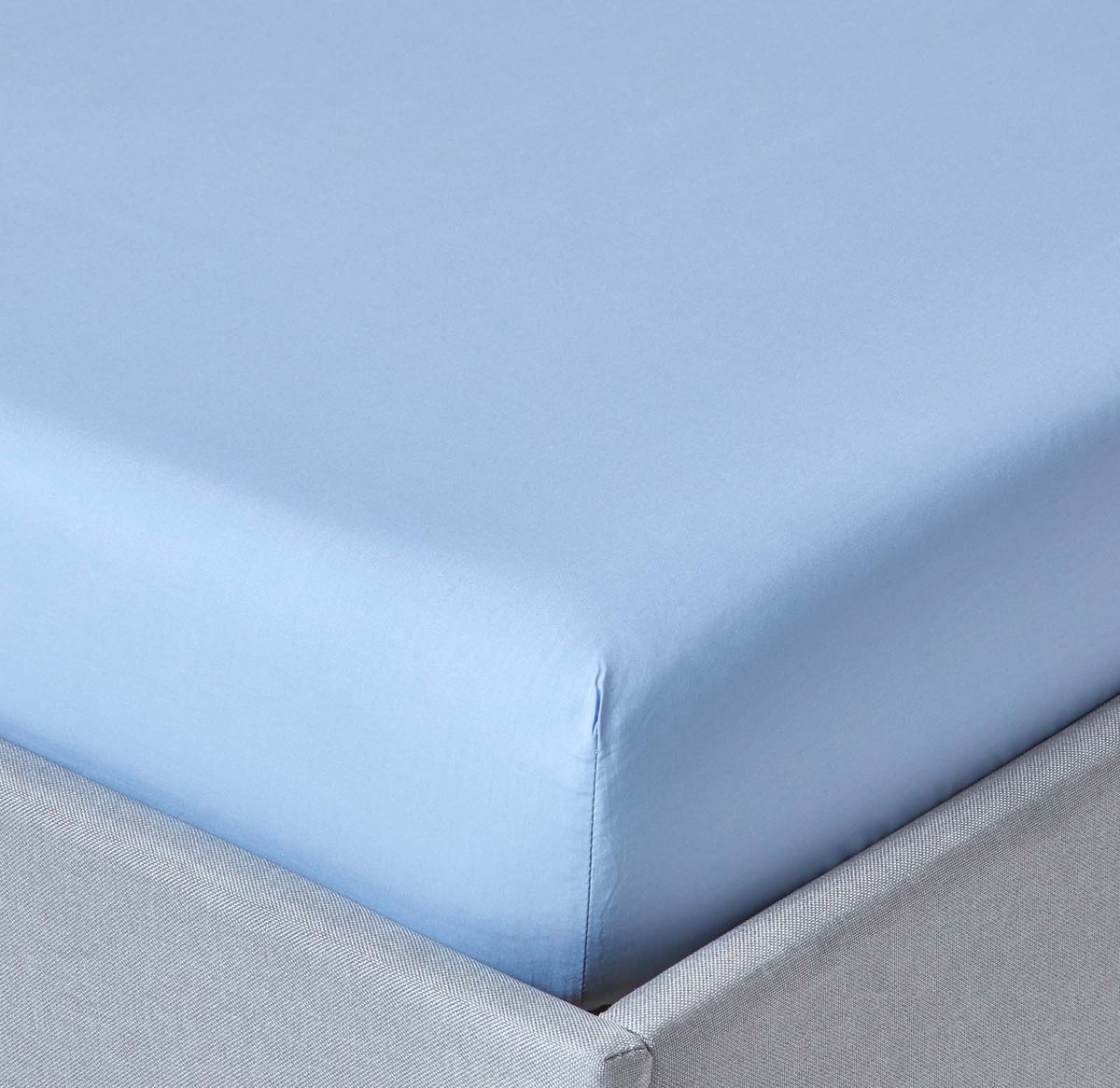 Homescapes Hoeslaken 160x200 cm – Blauw – 100% Egyptisch Perkal Katoen – 200 TC