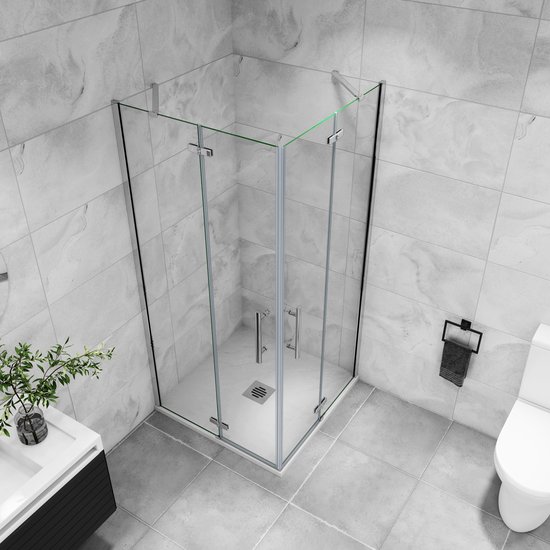 Zircon Comfort Douchedeur | 160 cm Chroom Helder glas Vouwdeur S3620