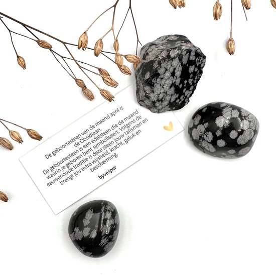 Pierre de naissance avril - Obsidienne brute - sachet - pierres précieuses - porte-bonheur - cadeaux originaux - félicitations - cadeau anniversaire pour lui - cadeau naissance