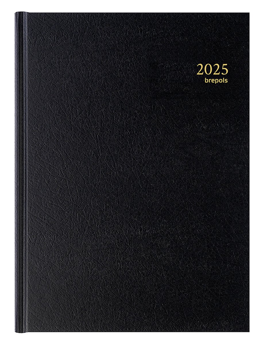 Brepols Bureau-agenda 2025 - SANTEX - Bremax 1 - Dagoverzicht - Zwart - 21 x 29 cm
