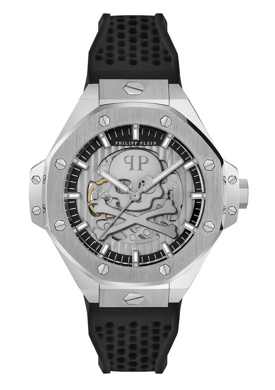 Philipp Plein Plein $Keleton Royal PWPFA0124 Horloge - Siliconen - Zwart - Ø 46 mm