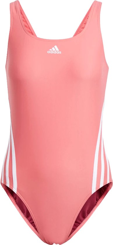 Adidas 3-stripes badpak in de kleur roze.