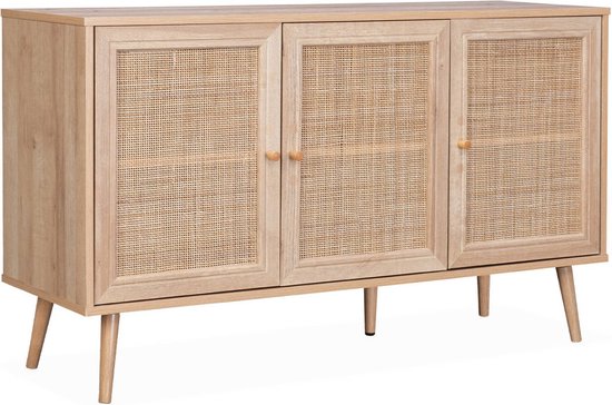 Buffet Alice's Garden Bohème - 120x39x70cm - 3 portes - Bois et rotin