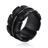 Mendes Jewelry Ring voor Mannen - Veer Zwart-20mm