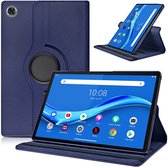 Geschikt voor Lenovo M10 Plus 10.3 TB - X608 hoes Draaibare Book Multi stand Case Cover Donker Blauw