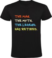 The Man. The Myth. The Legend. Has Retired. Heren T-shirt | pensioen | gepensioneerd | senioren | Oude van Dagen