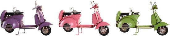 Decoratieve figuren DKD Home Decor 26 x 10 x 17 cm Roze Lila Motorfiets Groen Vintage (3 Onderdelen)