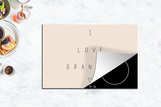 KitchenYeah® Inductie beschermer 77x51 cm - I love grandma - Quotes - Grootmoeder - Spreuken - Kookplaataccessoires - Afdekplaat voor kookplaat - Inductiebeschermer - Inductiemat - Inductieplaat mat