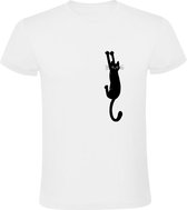 Kat hangt Heren T-shirt | poes | huisdier | grappig