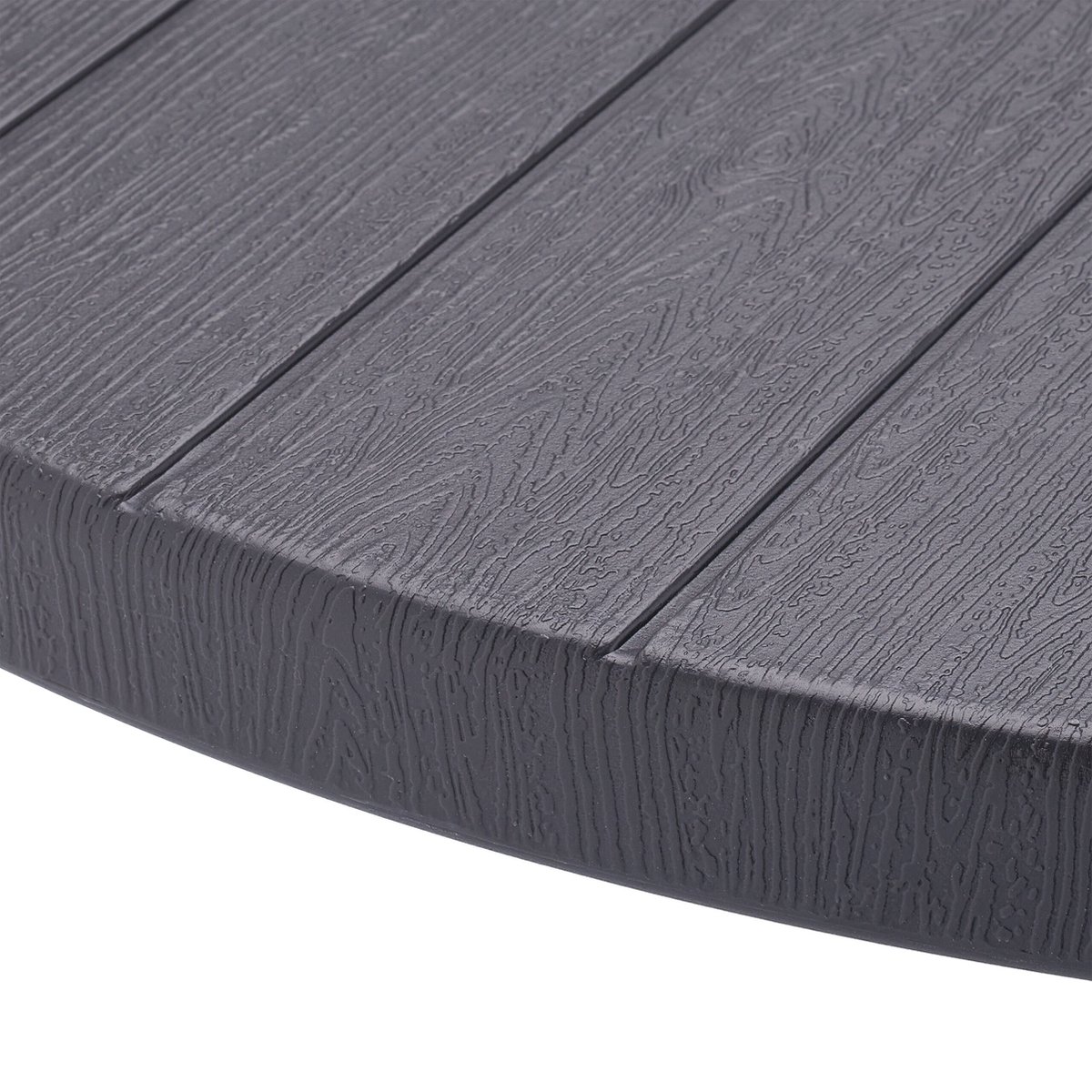 Tuintafel - 75 x 80 cm - met houtlook - tot 100 kg - kunststof - staal - grijs thumbnail 5