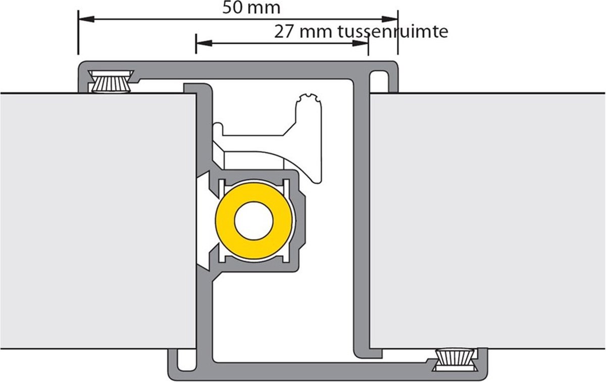 Deurnaald P2 Deurdikte 40mm 245cm T25x174 (slottype 4119)