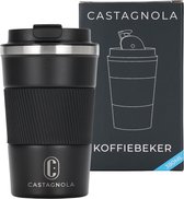 Castagnola Design RVS Koffiebeker To Go - Zwart - 380ml - Thermosbeker - Theebeker