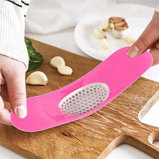 Yeebline Knoflookpers Roestvrij Staal - Ergonomische Knoflookperser Met Rocker Voor Gember En Knoflook