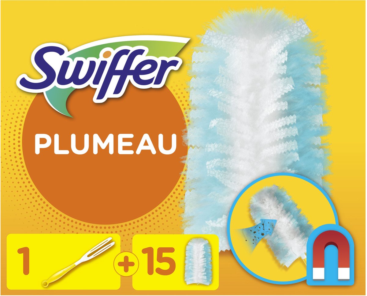 Swiffer Duster Kit, 1 Plumeau + 15 Recharges, Plumeau Poussière