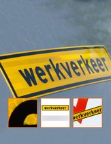 Werkverkeer Sticker 40cm x 8cm - GEEL - Klasse 3 Folie