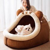 Winter Bed Voor Hond Self-Warming Puppy Huis Gezellige Indoor Tent Nest Zachte Mand Voor Kleine Medium Kat Of Hond XXL 60x60x40cm