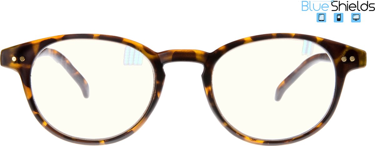 BlueShields TFD003 +2.00 Boston - Beeldschermbril - Leesbril - blauw licht filter lens - Tortoise