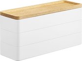 Étui à accessoires mince à 3 niveaux Yamazaki avec couvercle - Rin - White