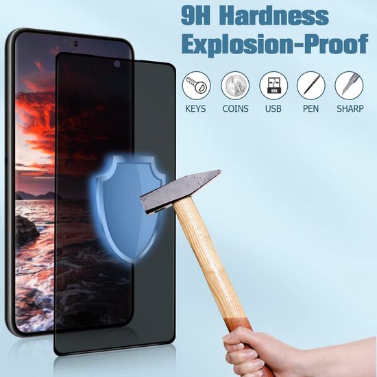 Casemania Privacy Glas Geschikt voor Samsung Galaxy S23 Screenprotector Glas Gehard - Tempered Glass - Volledige Bescherming - 2 Stuks