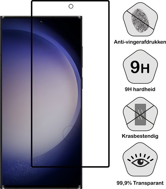 Samsung S23 Ultra Protecteur d'écran en Tempered Glass 3D - Samsung Galaxy S23 Ultra Protecteur d'écran 3D Full Cover - PACK DE 2