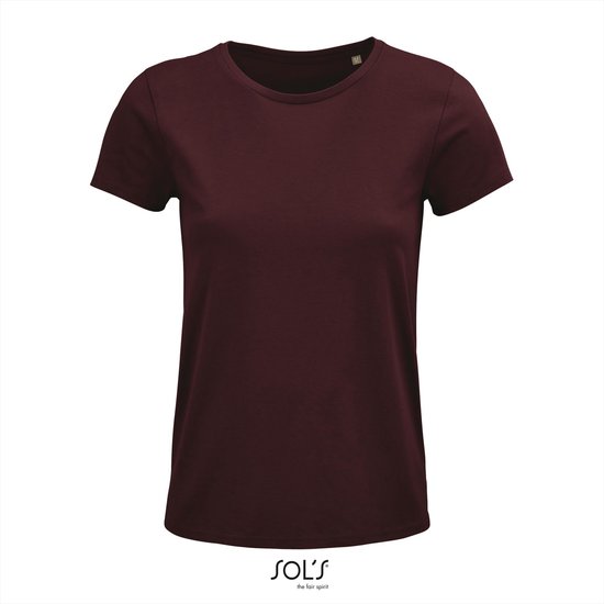 SOL'S - Crusader T-shirt dames - Bordeauxrood- 100% Biologisch katoen - XL