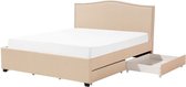 MONTPELLIER - Bed met opbergruimte - Beige - 160 x 200 cm - Polyester