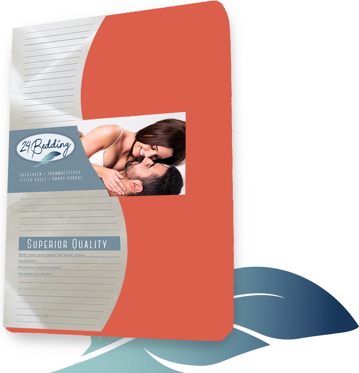24-bedding Dubbel Jersey - Topdek Hoeslaken - Topper Hoeslaken - 100% katoen - 100 x 210 cm - Terra - Extra dikke kwaliteit 200 gr/m2