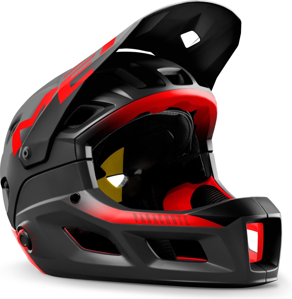 MET Parachute MCR MIPS Fietshelm - Maat S - Black Red Matt Glossy
