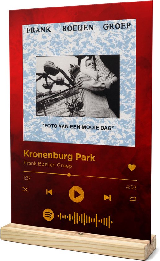 Songr Spotify Muziek Bordje - Kronenburg Park - Frank Boeijen Groep - 20x30  - Rood -... | bol.com