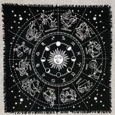 Tarotkaarten Wandtapijt - Wanddecoratie Tarotkaart-Tarot Tapestry Spread Wiccan Square Spirituele Hemelse Galaxy Tafelkleed Servetten Met Franjes(90x90)cm