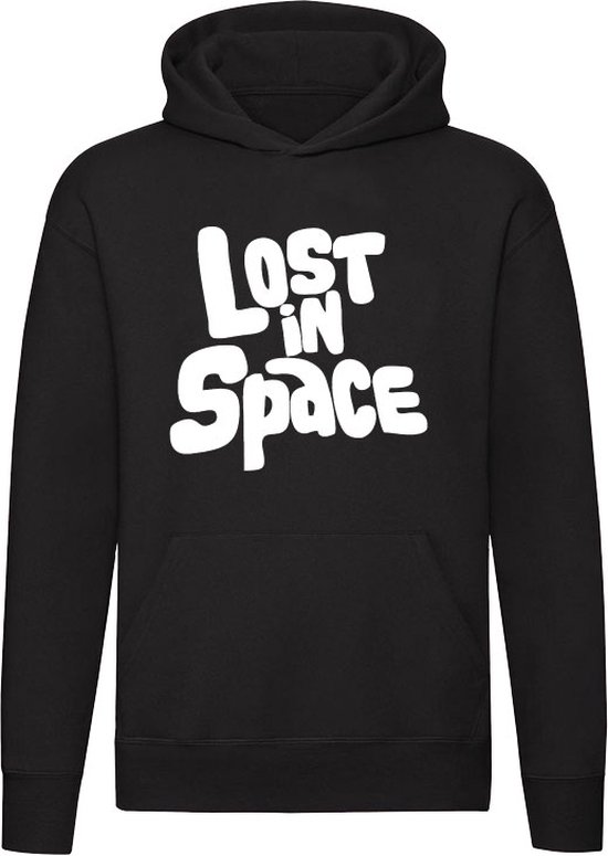 Lost in space | verdwaald in de ruimte | heelal | ruimte | astronaut | ruimtevaart | Unisex | Trui | Sweater | Hoodie | Capuchon | Zwart