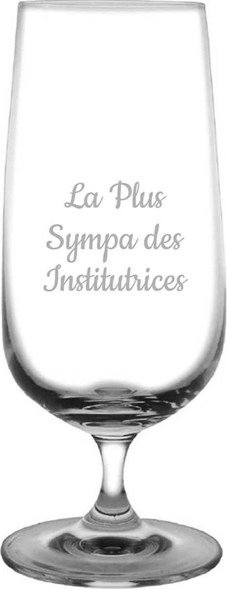 Bierglas op voet gegraveerd - 41cl - La Plus Sympa des Institutrices