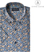 Chemisier homme Chris Cayne - chemise 1996 imprimé bleu / orange - KM - taille M