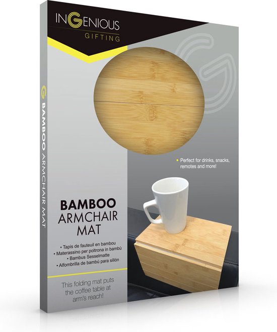 Ingenious Gifting - Plateau d'accoudoir en Bamboe - Canapé - Siège - Table de canapé - Canapé