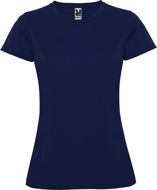 Donker Blauw dames sportshirt korte mouwen MonteCarlo merk Roly maat XL