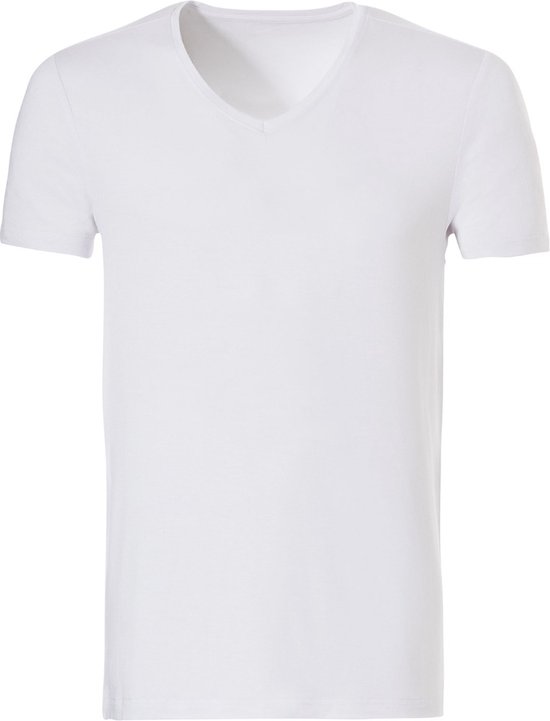 ten Cate Basics bamboe v-shirt wit voor Heren | Maat S