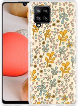 Hoesje Geschikt voor Samsung Galaxy A42 Doodle Flower Pattern