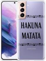 Hoesje Geschikt voor Samsung Galaxy S21 Hakuna Matata black