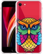 iPhone SE 2020 Hoesje Colorful Owl Artwork - Designed by Cazy