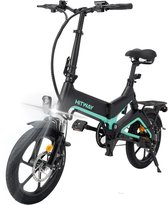 Hitway 14F005 Elektrische Fiets E-bike | Opvouwbaar | 250W Motor | 7.5Ah | 16" | Zwart / Groen