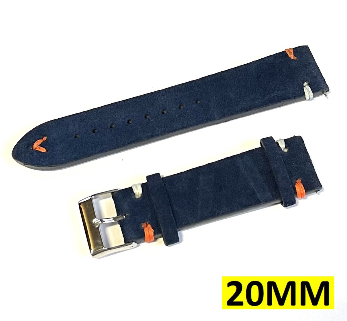 Suede Horloge Band - Horlogebandje - Nato Strap - Universeel - 20MM - Blauw